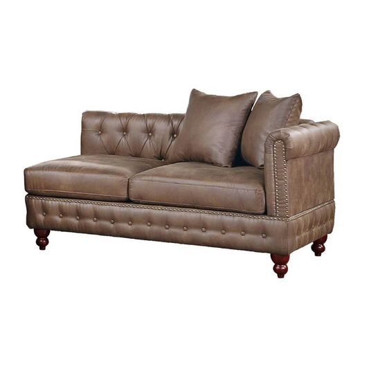 Reversible One Arm Loveseat Dark Coffee