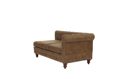 Reversible One Arm Loveseat Dark Coffee