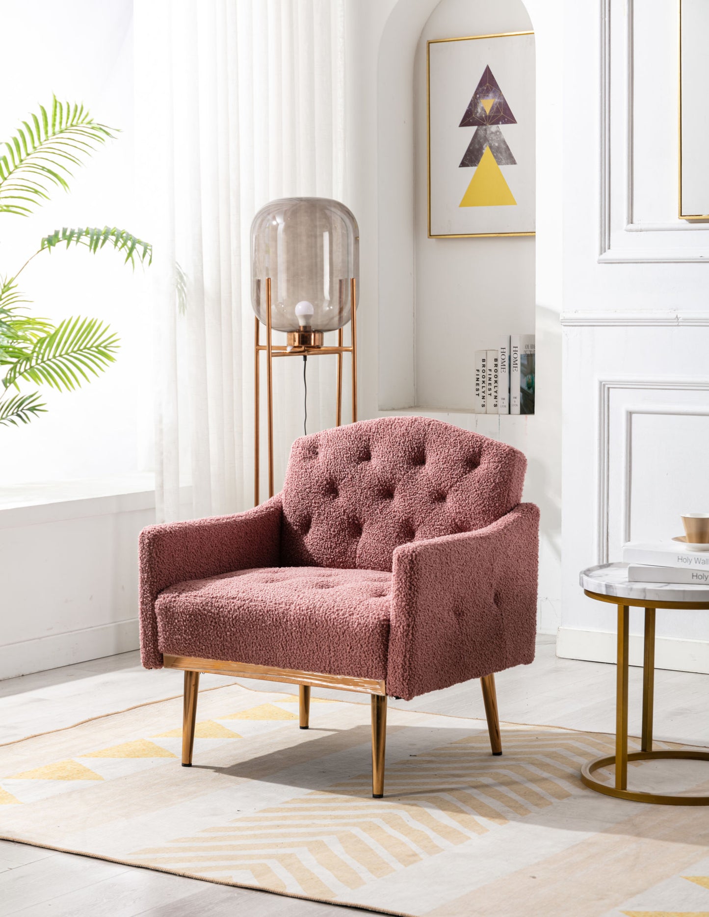 Leisure single sofa with Rose Golden feet