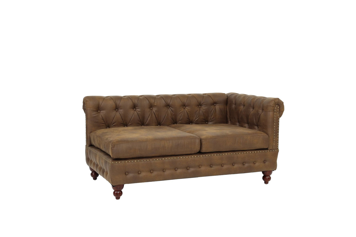 Reversible One Arm Loveseat Dark Coffee