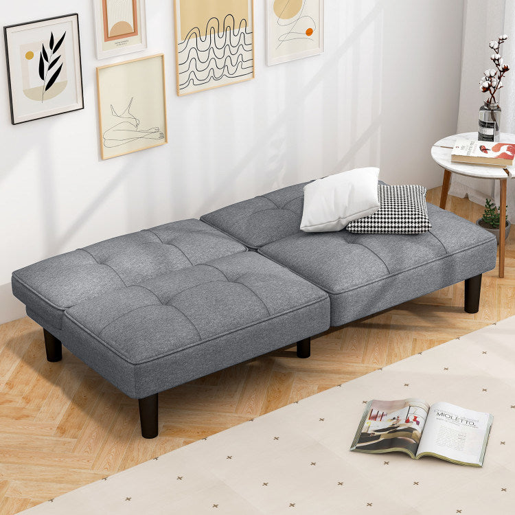 Convertible Folding Futon Sofa Bed with 6-Position Adjustable Backrest