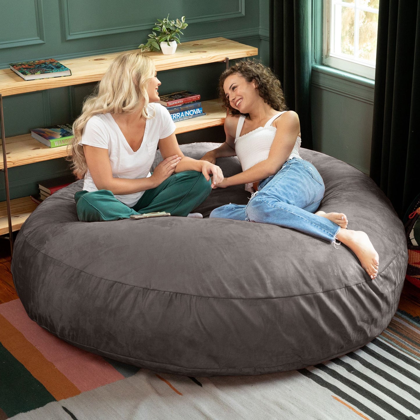 Jaxx 6 ft Cocoon - Large Bean Bag Chair for Adults, Charcoal