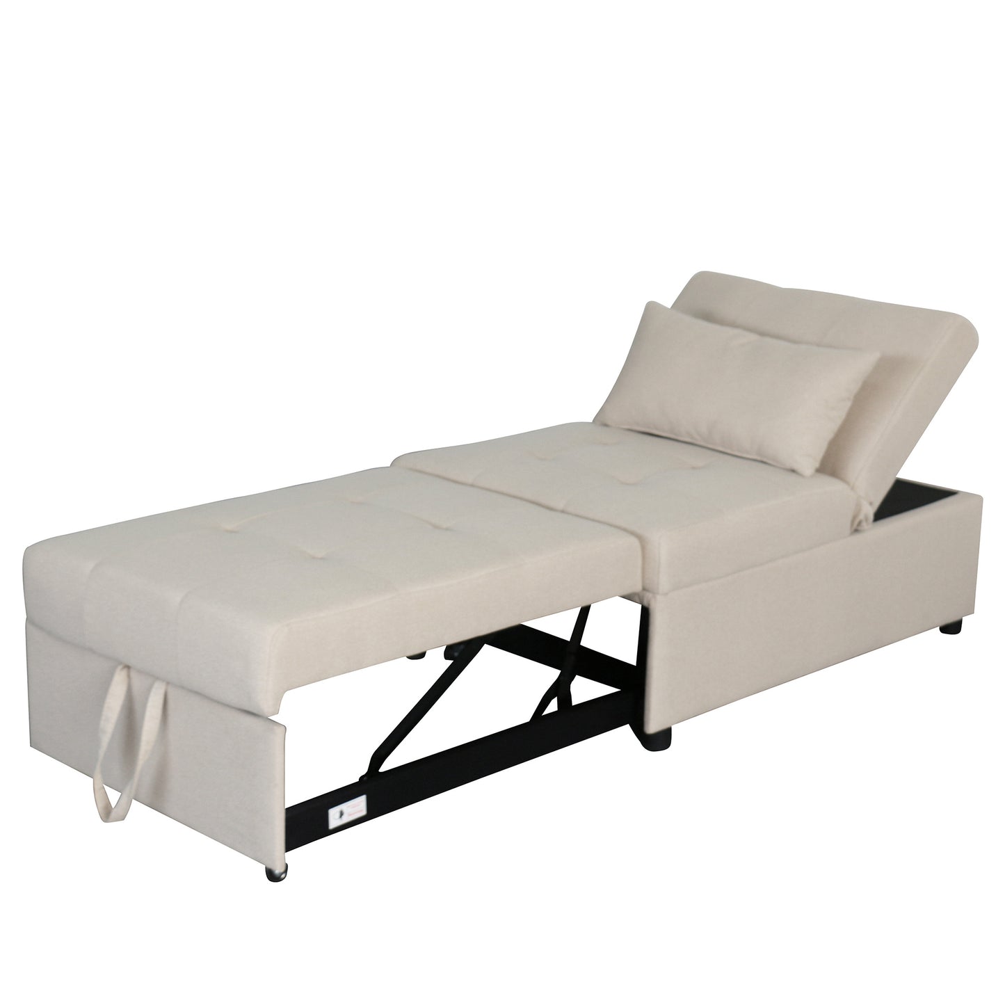 Folding Ottoman Sofa Bed Beige