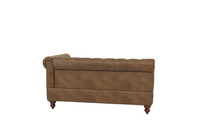 Reversible One Arm Loveseat Dark Coffee