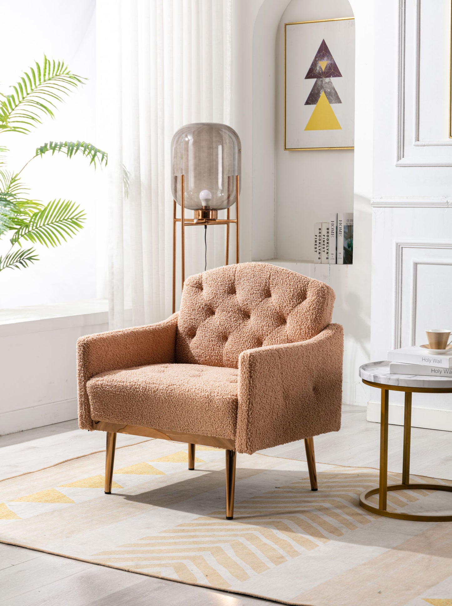 Leisure single sofa with Rose Golden feet