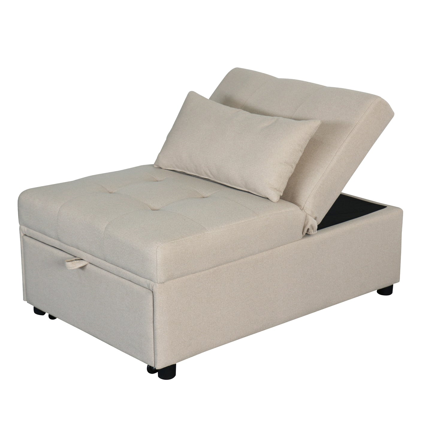 Folding Ottoman Sofa Bed Beige