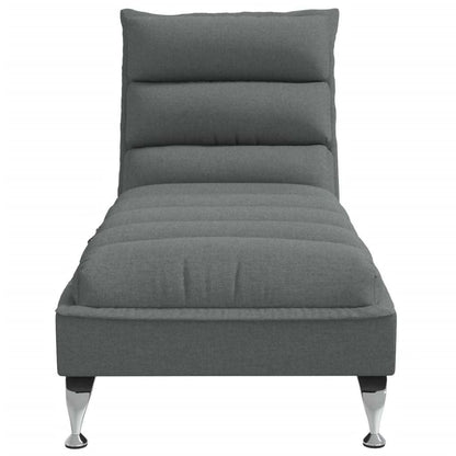 Massage Chaise Lounge with Cushions Dark Gray Fabric