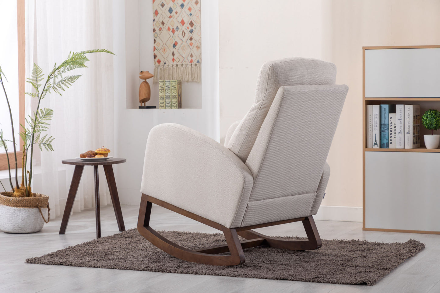 Nursery Rocking Accent Chair with High Back