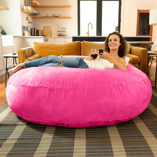 Jaxx 6 ft Cocoon - Large Bean Bag Chair for Adults, Fuchsia