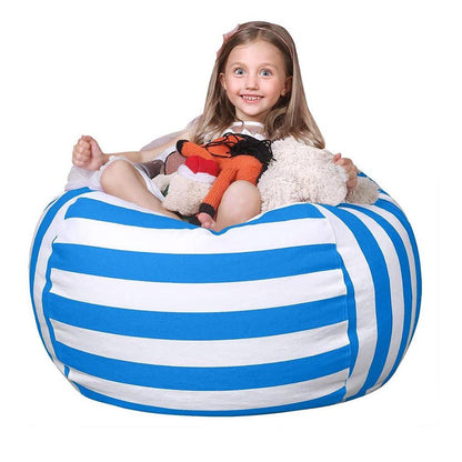 Stuffed Animal Storage Bean Bag Chair Cover for Kids|Stuffable Zipper Beanbag