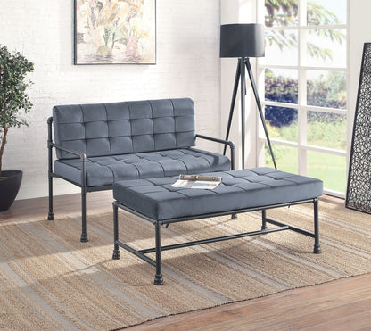 ACME Brantley Loveseat in Gray Velvet & Sandy Gray Finish