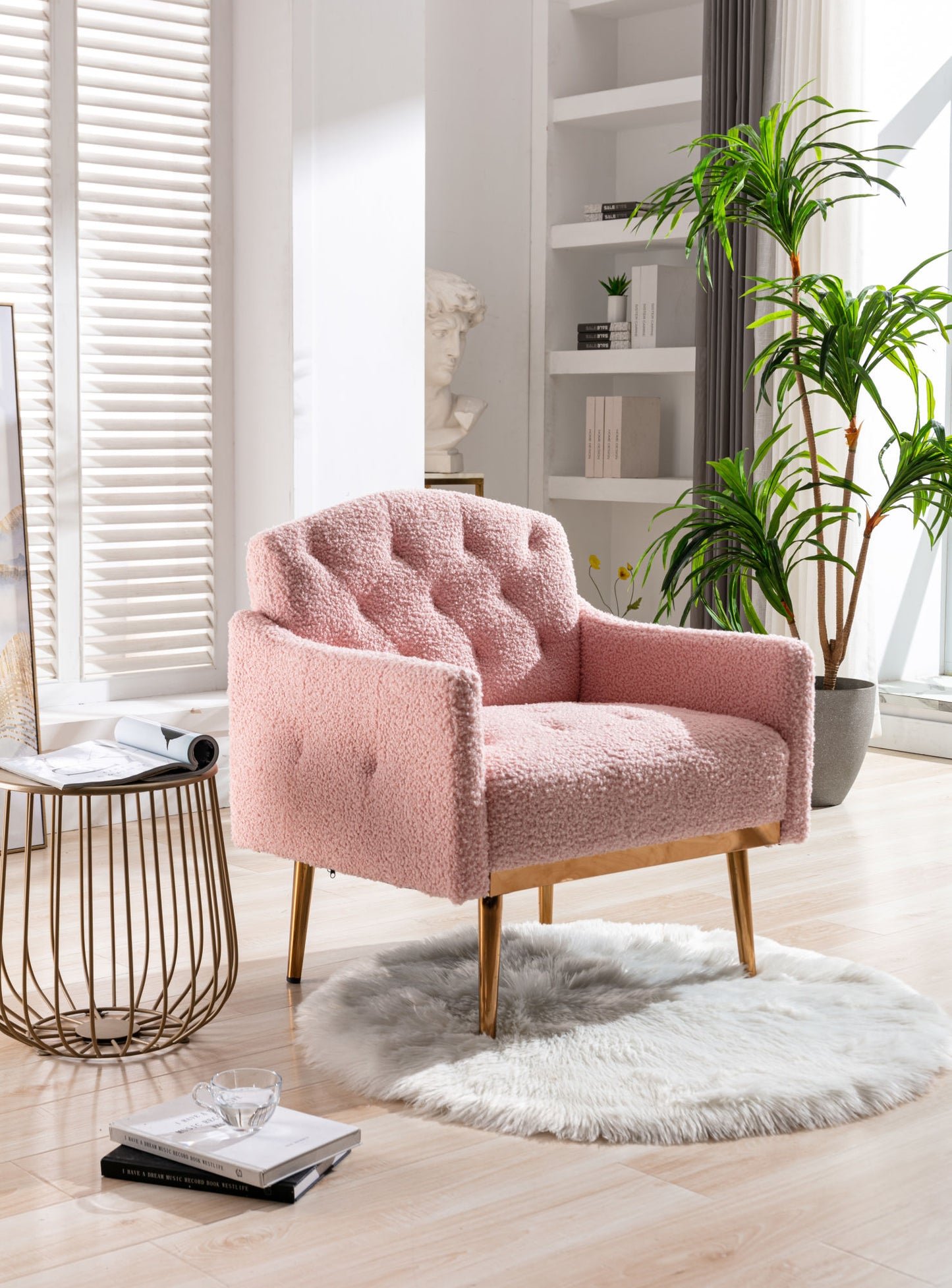 Leisure single sofa with Rose Golden feet