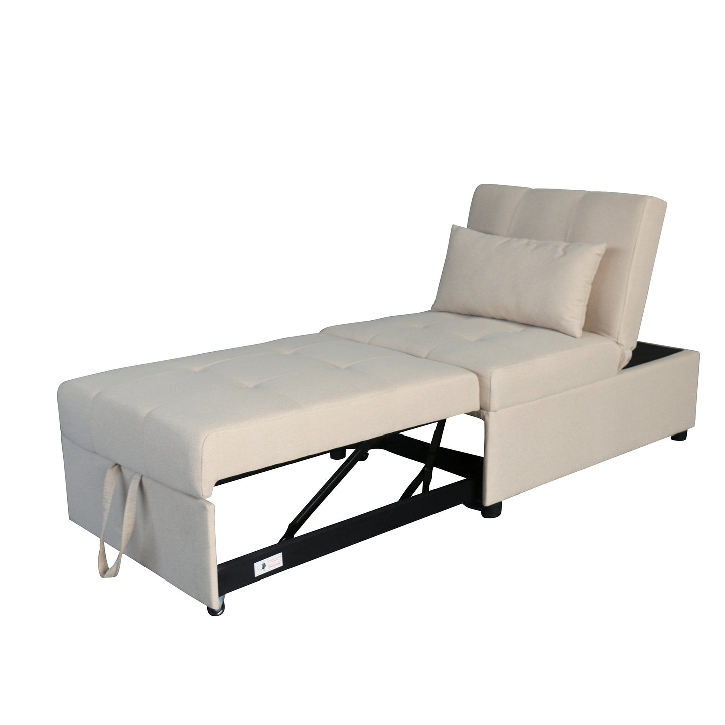 Folding Ottoman Sofa Bed Beige