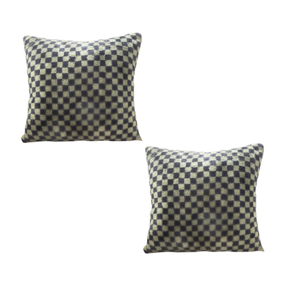 SOGA 2X 45cm Urban Light Luxury Pillow Dark Night Green Checkered Square Throw Pillow