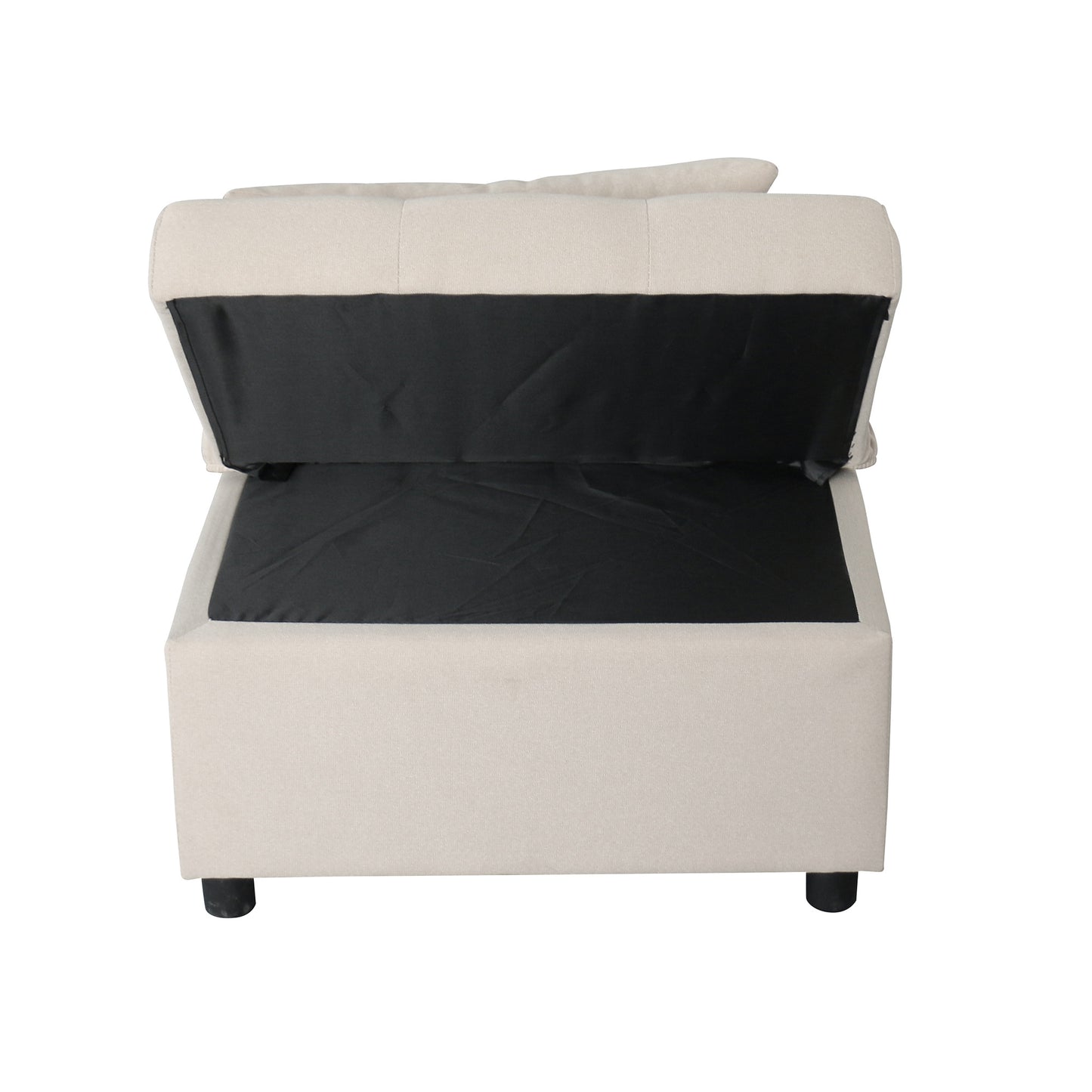 Folding Ottoman Sofa Bed Beige