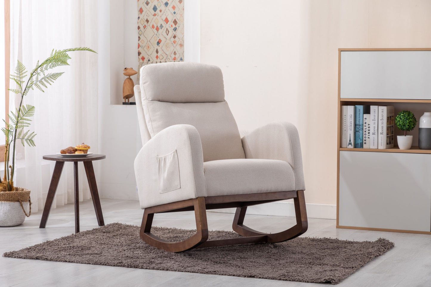 Nursery Rocking Accent Chair with High Back