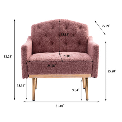 Leisure single sofa with Rose Golden feet