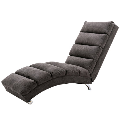 COOLMORE Linen Massage Chaise Lounge Indoor with Remote Control,Ergonomic Electric Massage Long Lounger with 5 Modes for Office, Living Room,Bedroom (Dark Gray)