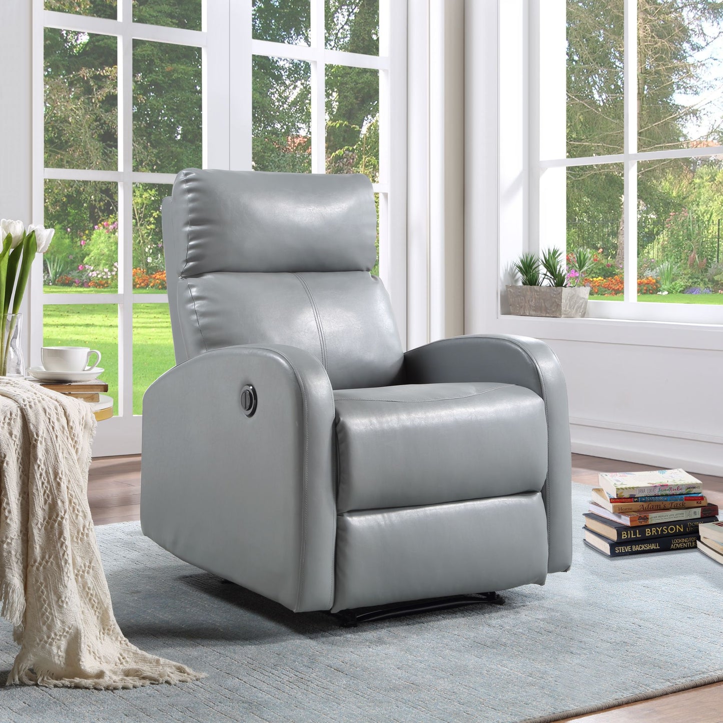 Aubrey Power Recliner In Elle Gray