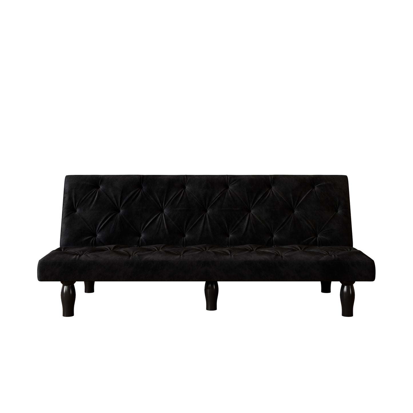 Sofa-to-Bed Evolution: 66" Black Velvet Sofa Bed Transforms Seamlessly, Ideal for Family Living Rooms, Apartments, and Bedrooms