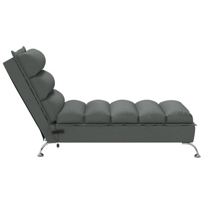 Massage Chaise Lounge with Cushions Dark Gray Fabric