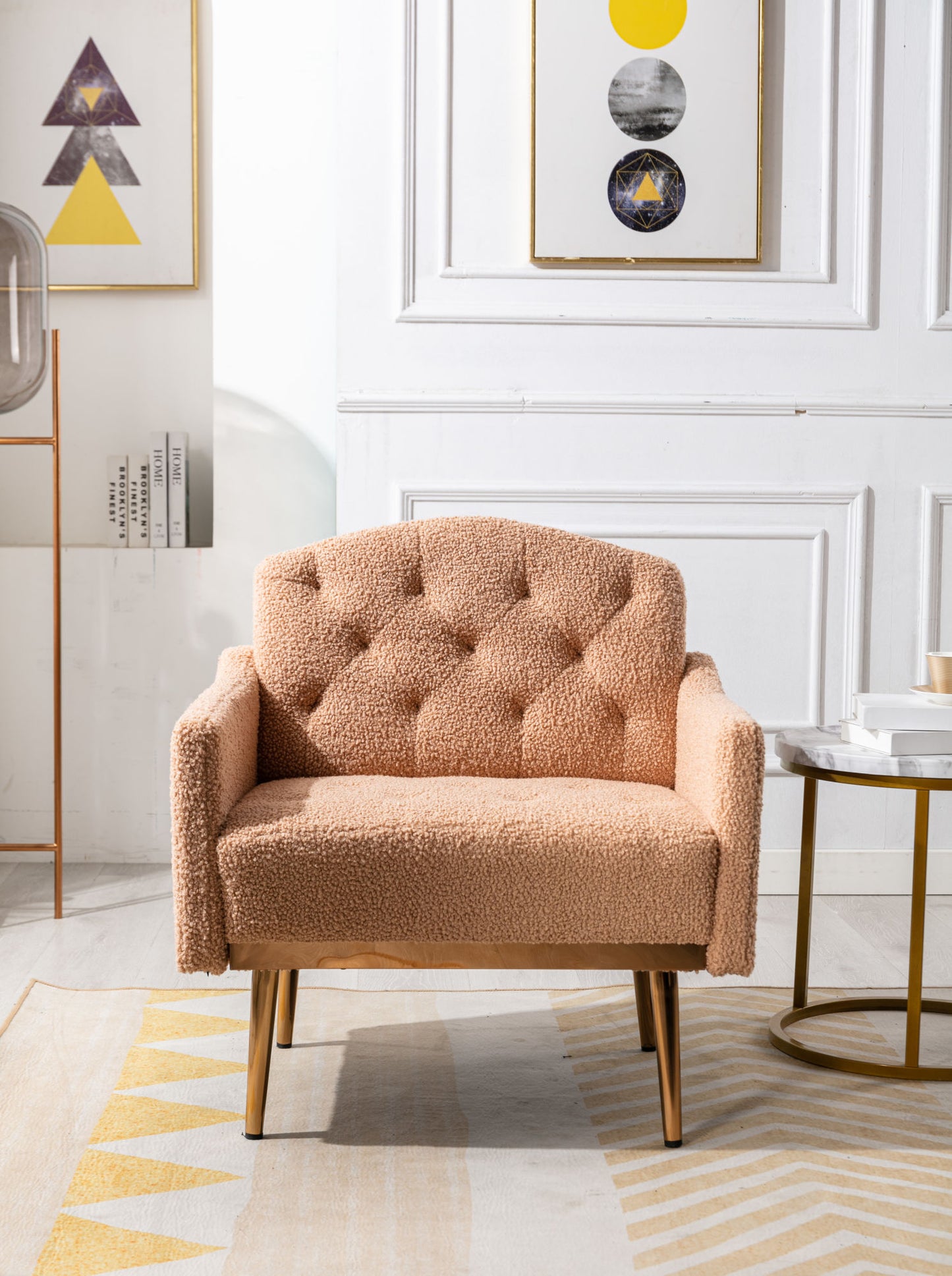 Leisure single sofa with Rose Golden feet