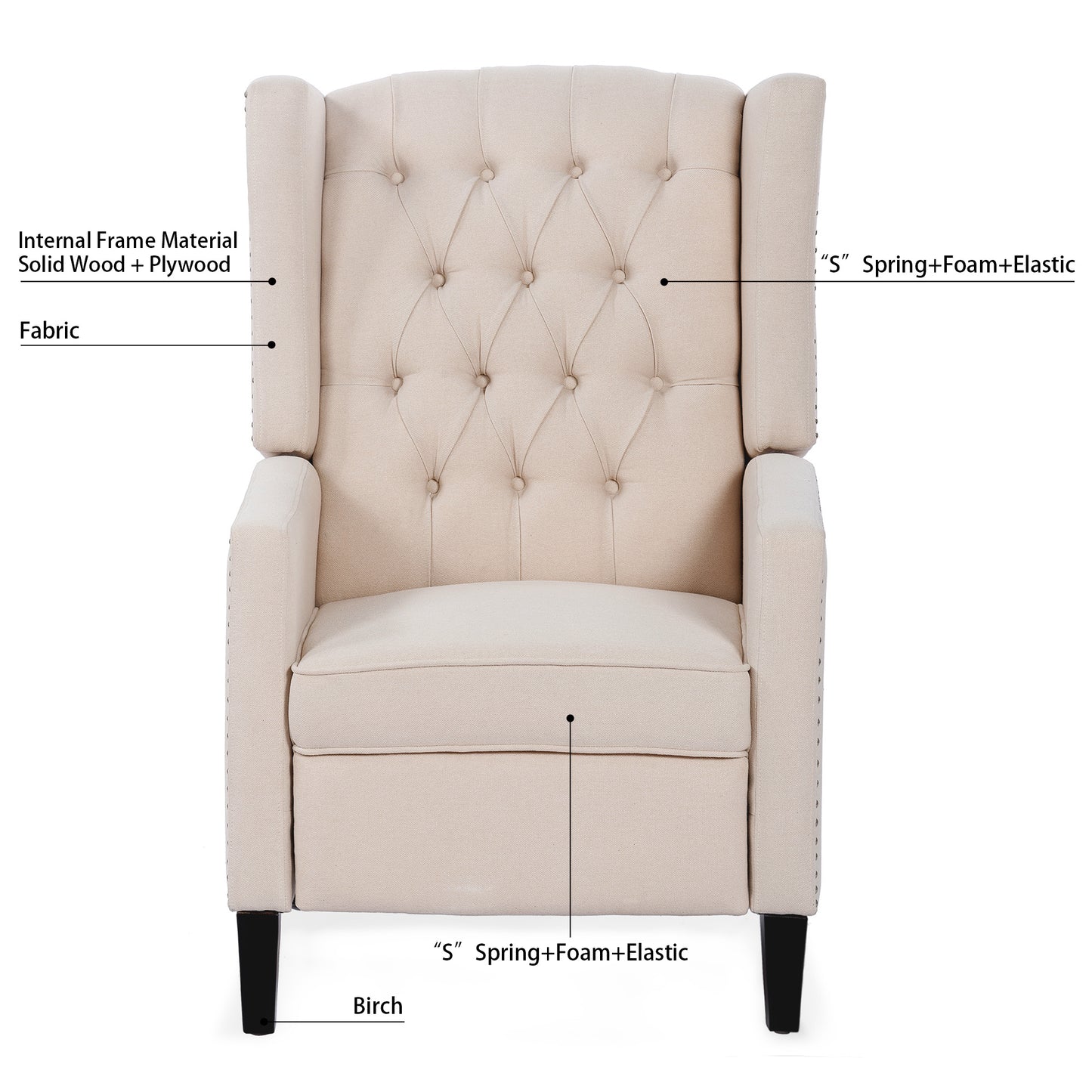 27.16\\\\\\\\\\\\\\\" Wide Manual Wing Chair Recliner