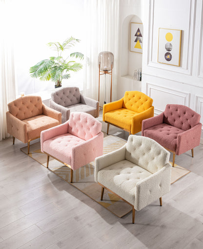 Leisure single sofa with Rose Golden feet