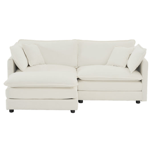 Chenille Two-Seater Sofa with 1 Footrest