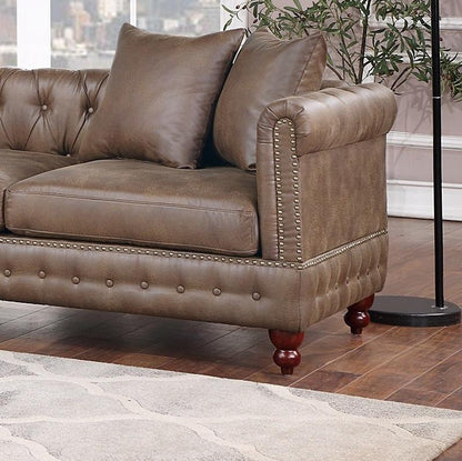 Reversible One Arm Loveseat Dark Coffee