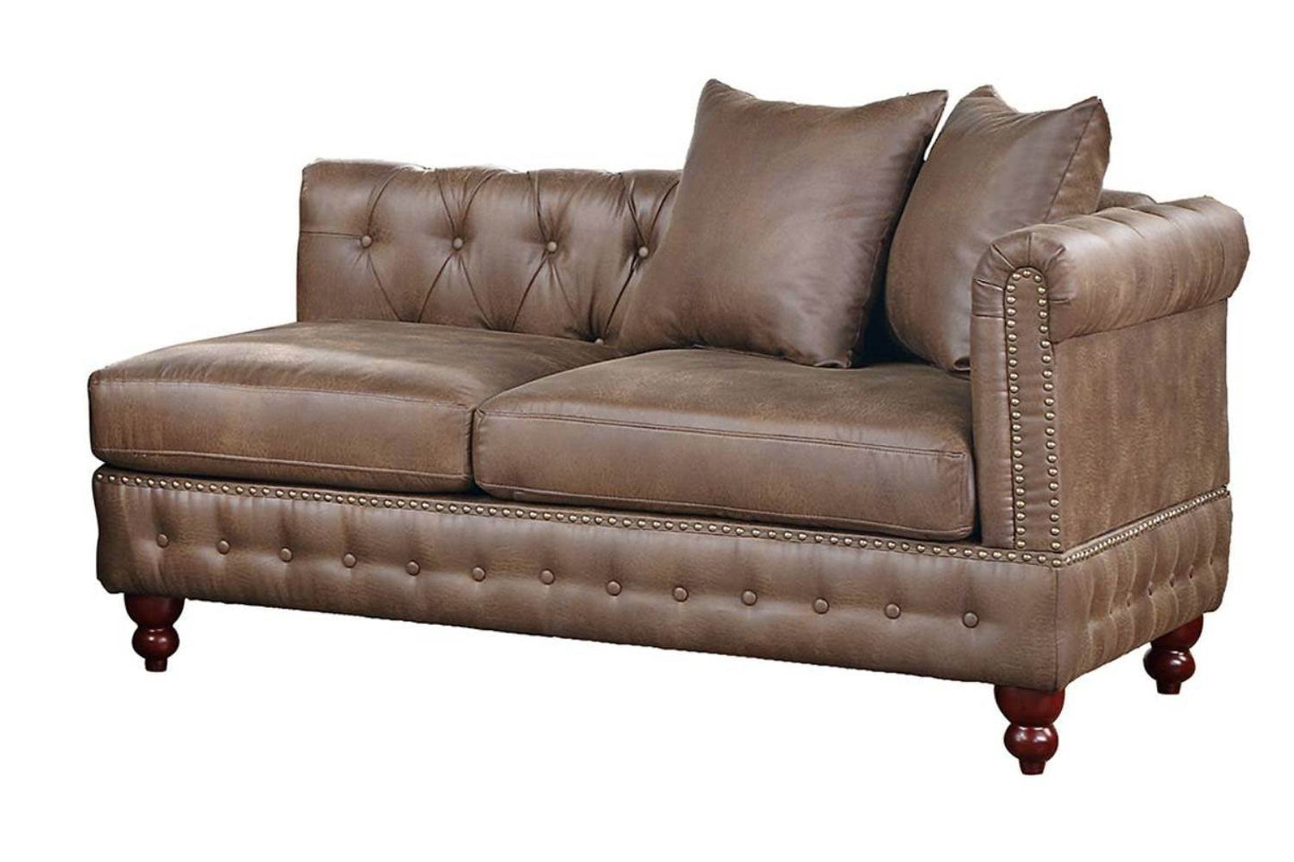 Reversible One Arm Loveseat Dark Coffee