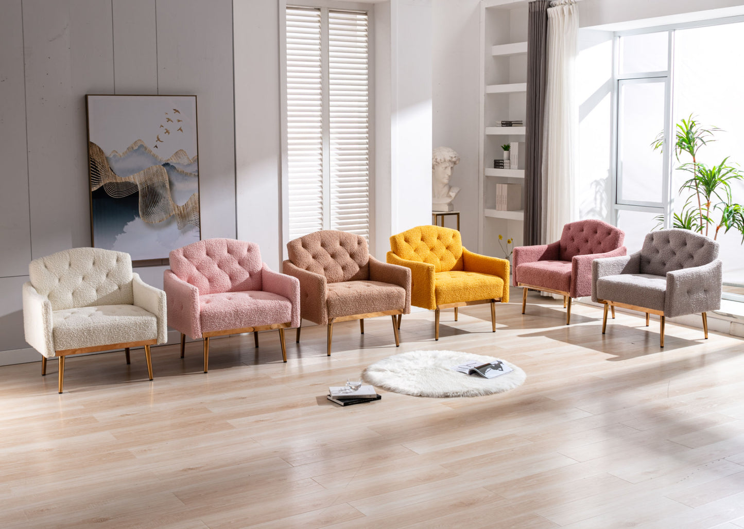 Leisure single sofa with Rose Golden feet