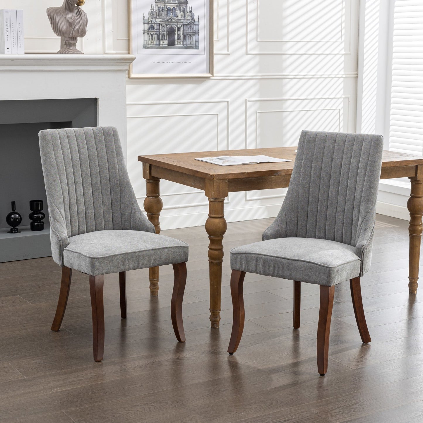 Rayon Cloth Flocking Linen Dining Chairs