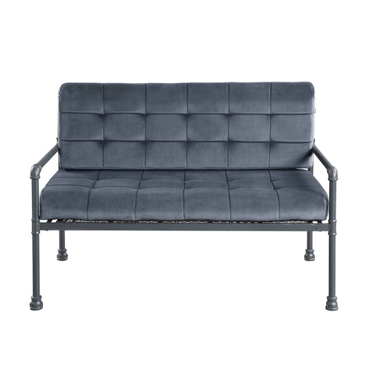 ACME Brantley Loveseat in Gray Velvet & Sandy Gray Finish