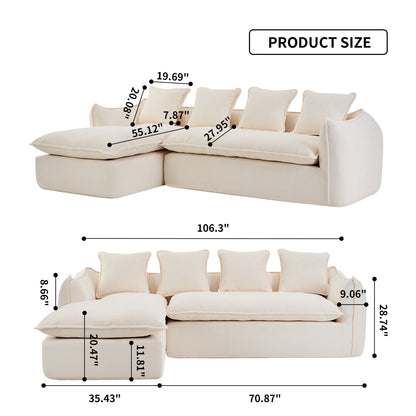 Deep Seat 3 Seater for Living Room Oversized Comfy Sofa