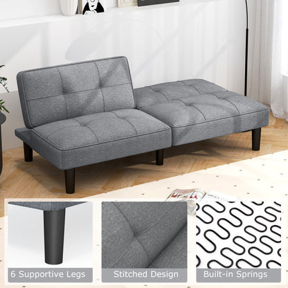 Convertible Folding Futon Sofa Bed with 6-Position Adjustable Backrest