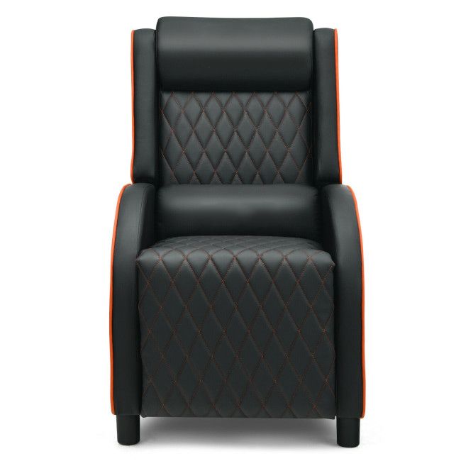 Massage Gaming Recliner Chair with Headrest and Adjustable Backrest for Home Theater