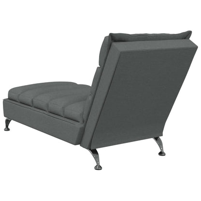 Massage Chaise Lounge with Cushions Dark Gray Fabric