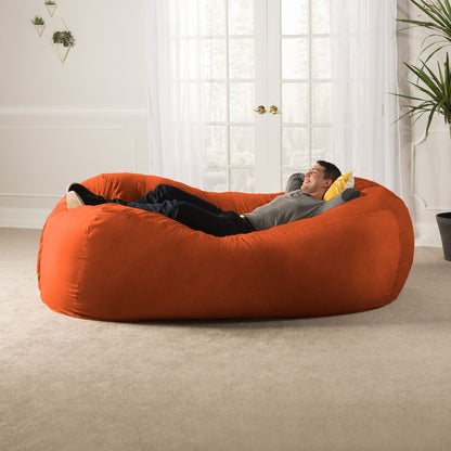 Jaxx 7 Foot Giant Bean Bag Sofa, Mandarin