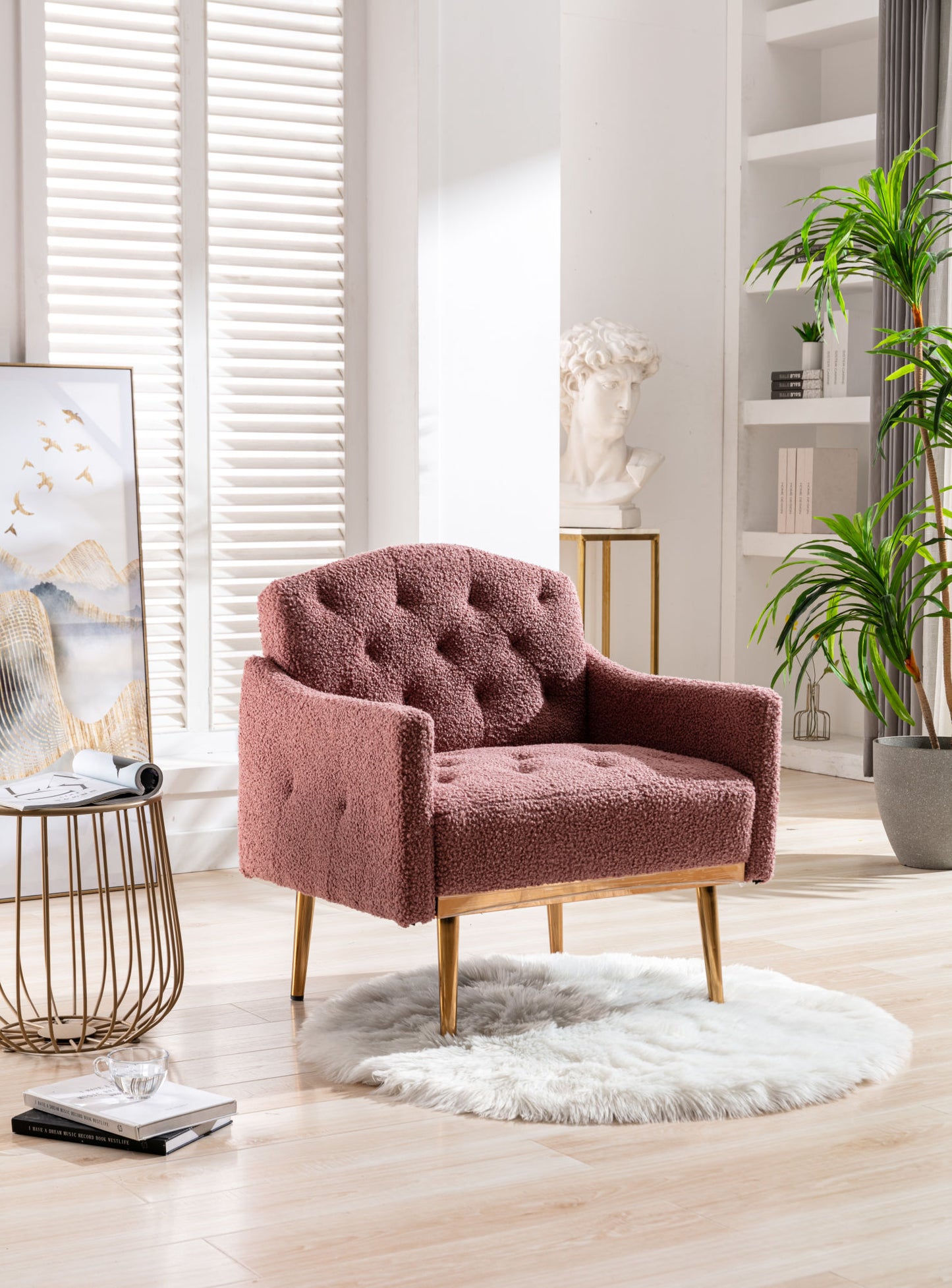 Leisure single sofa with Rose Golden feet