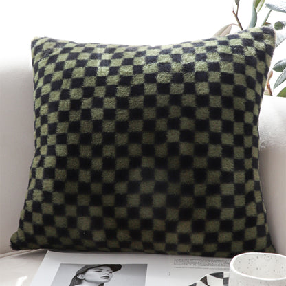 SOGA 2X 45cm Urban Light Luxury Pillow Dark Night Green Checkered Square Throw Pillow