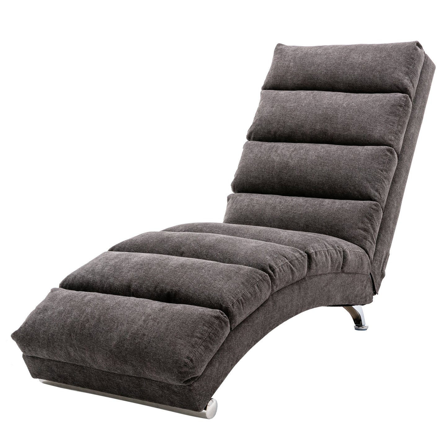 COOLMORE Linen Massage Chaise Lounge Indoor with Remote Control,Ergonomic Electric Massage Long Lounger with 5 Modes for Office, Living Room,Bedroom (Dark Gray)