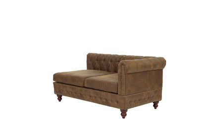 Reversible One Arm Loveseat Dark Coffee