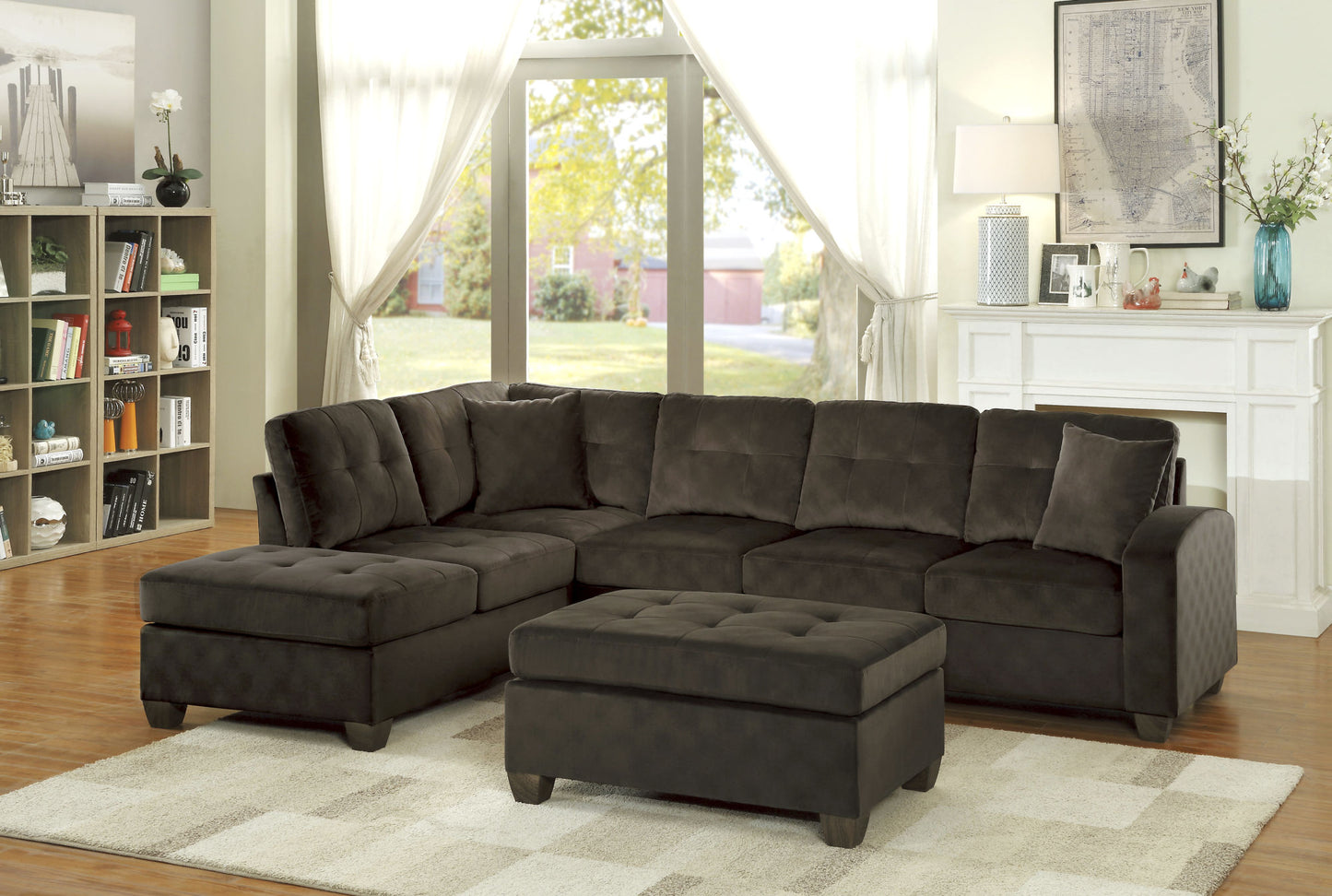 Upholstered Modern L-Shape Sofa