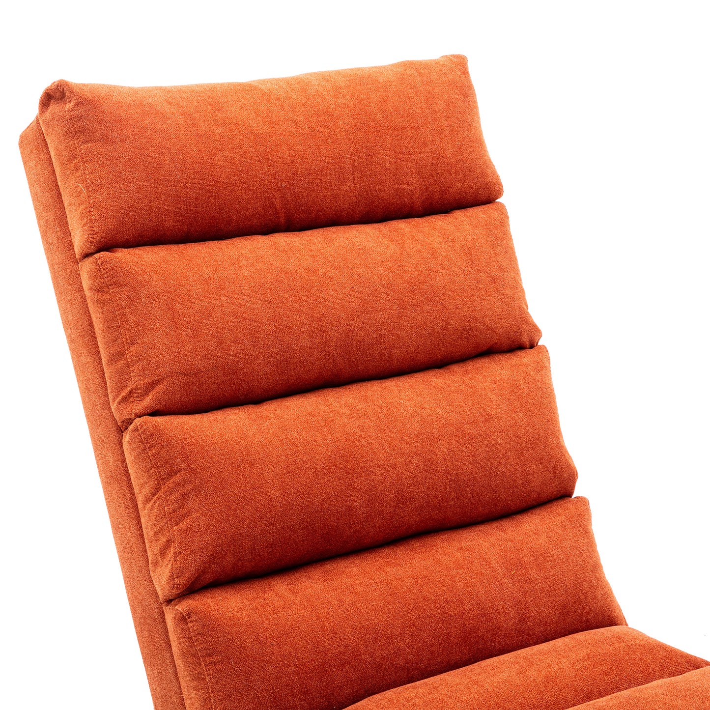 COOLMORE Linen Massage Chaise Lounge Indoor with Remote Control,Ergonomic Electric Massage Long Lounger with 5 Modes for Office, Living Room,Bedroom (Orange)