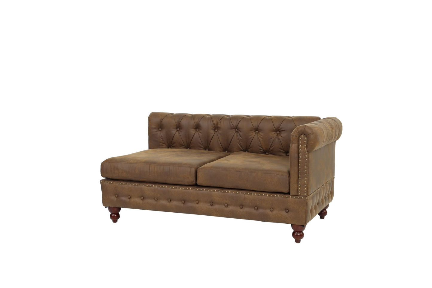 Reversible One Arm Loveseat Dark Coffee