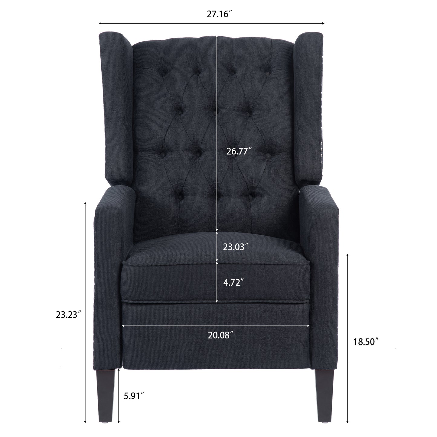 27.16\\\\\\\\\\\\\\\" Wide Manual Wing Chair Recliner