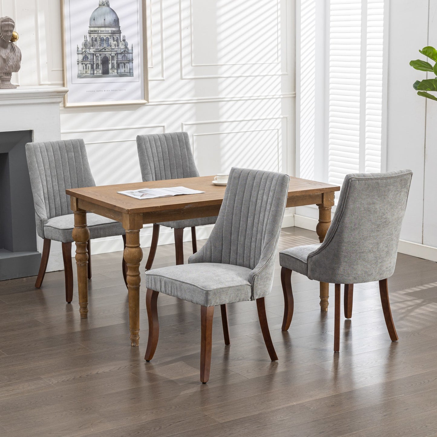 Rayon Cloth Flocking Linen Dining Chairs