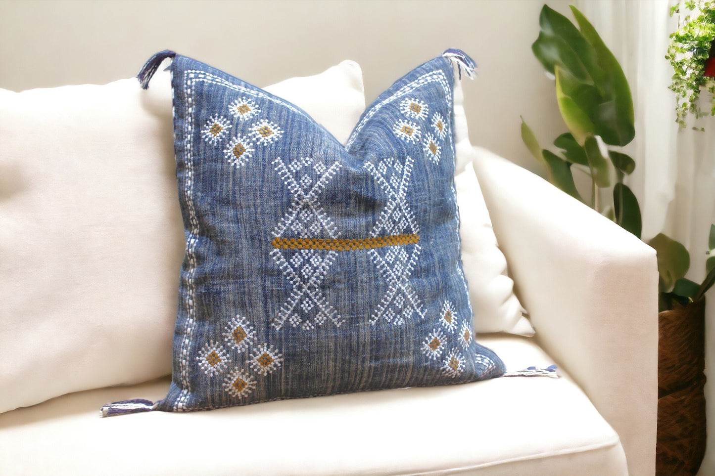 BUN throw pillow Cactus silk inspired pillow cover Boho Pillow cover 20x20 Pillow cover