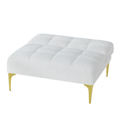 Convertible sofa bed single chair futon with gold metal legs teddy fabric